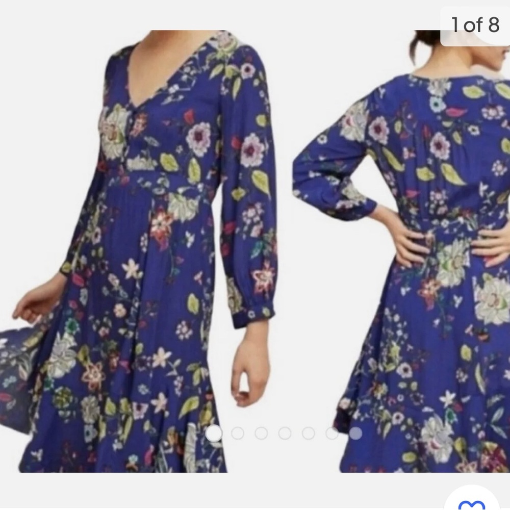 Maeve blue floral dress size small